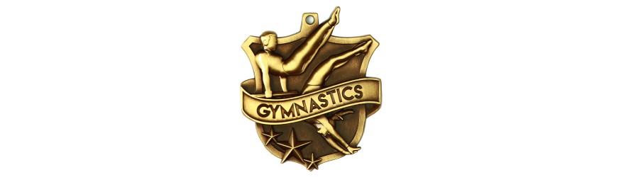 HALO GYMNASTIC MEDAL 55MM WITH CUSTOM TEXT (GOLD/SILVER/BRONZE) 